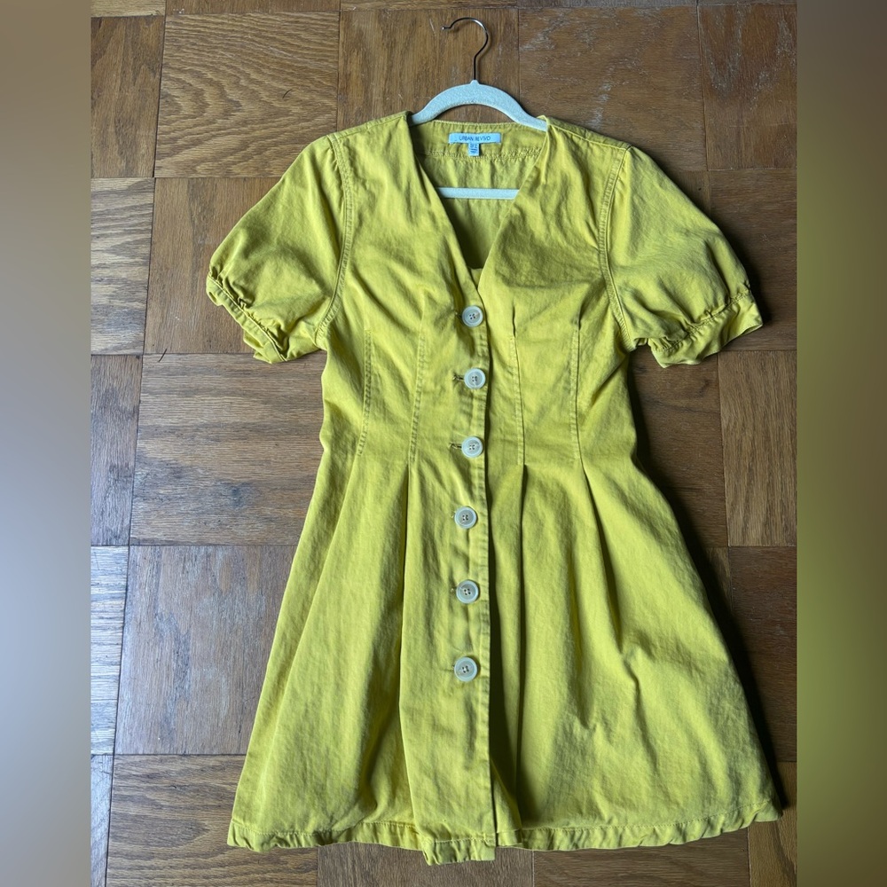 Yellow Button-Up Dress